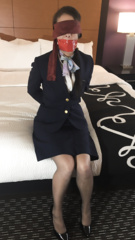 Stewardess bound , gagged, blindfolded