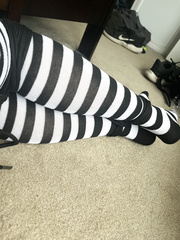Femboy in stripped socks