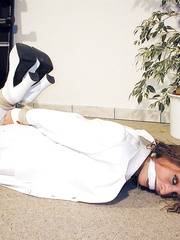 White leather coat