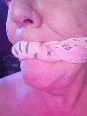 bandana gagged and blindfolded