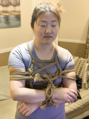 Sarah in Shibari Arms Tied in Front