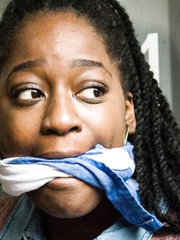 Ebony cleave gagged