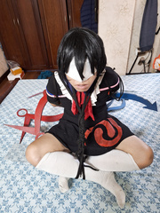 Nue Honjuu shrimp tied, ball gagged and collar gagged