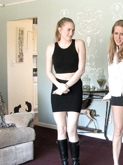 girls naked and tied outside the house