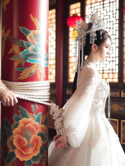 Chinese wedding dress princess rope tied up