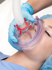 Anesthesia mask girl