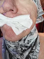 VICTORIA'S SECRET SCARVES AND BLUE BANDANA BONDAGE
